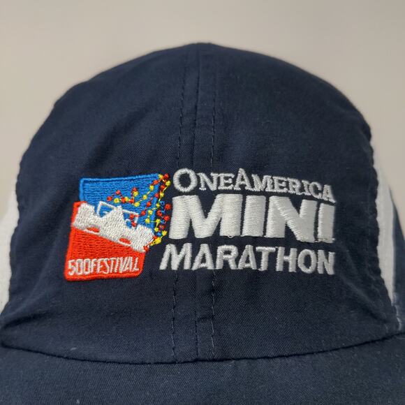 Indy 500 Festival Mini Marathon Strapback Hat Blue Embroidered Logo - Picture 4 of 10